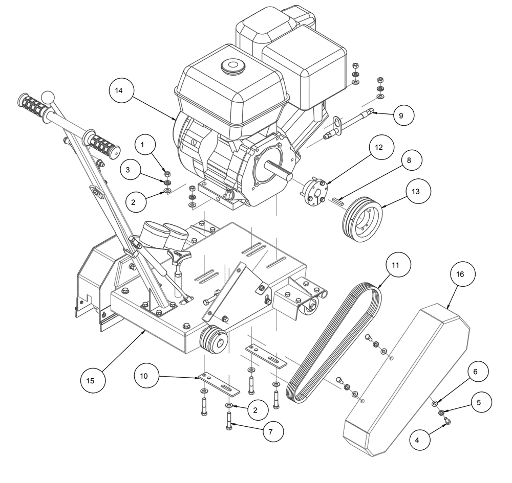 Section 01 Diagram and Parts List for CC-100 171320-13H MK Diamond Concrete Saw